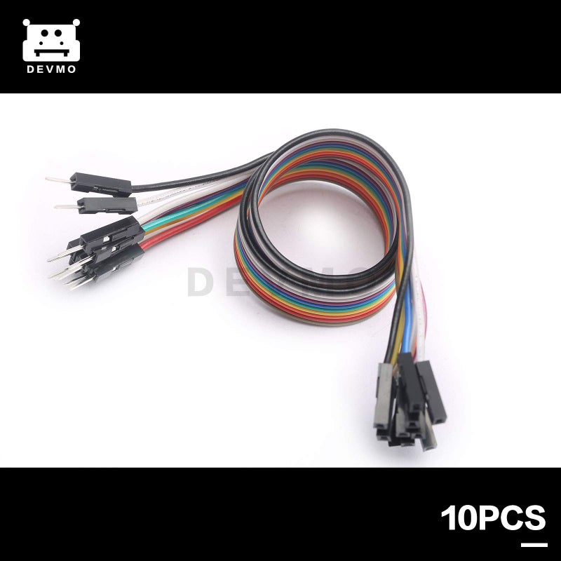 DEVMO Multicolored 10pcs Male to Female Dupont Wire Jumper Cable Ribbon Compatible with SMT32 Ar-duino Raspberry Pi Breadboard 30cm - Image 2